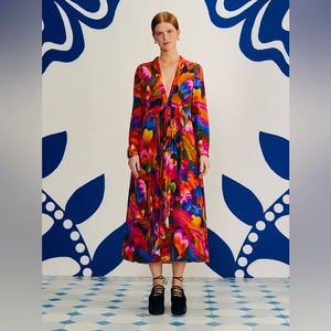 Farm Rio Rainbow Forest Maxi Dress, NWT, Size S